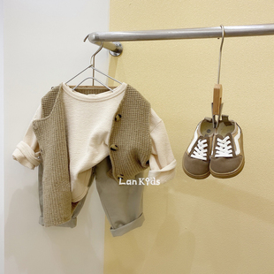 新款 自留强推 2025秋装 腔调感韩国复古马甲 质感超好儿童棉麻衫