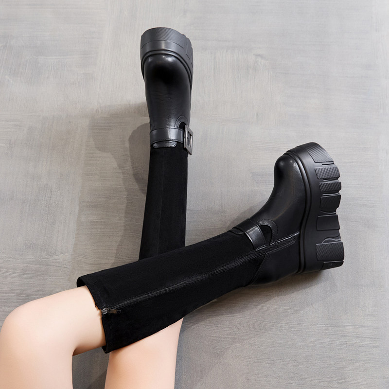 14cm内增高长靴女小个子2025新款真皮瘦瘦靴秋冬不过膝高筒骑士靴,女鞋,时装靴,淘宝优惠券,粉丝福利购,淘宝优惠卷