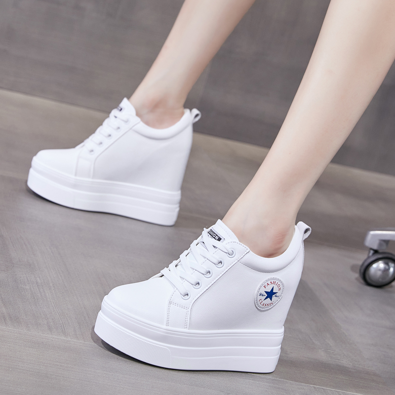 12cm内增高女鞋小白鞋超高跟单鞋