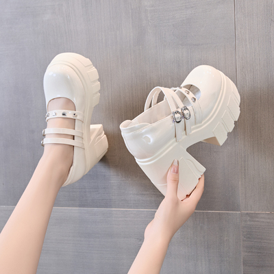 12cm增高跟玛丽珍单鞋