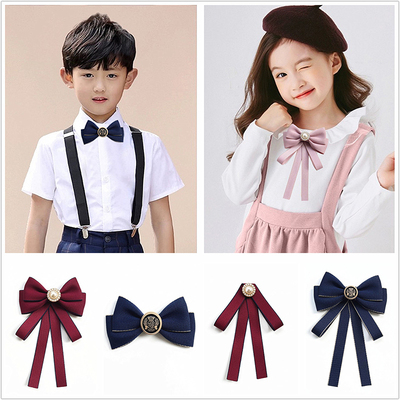 儿童领结韩版男童女童酒红色宝宝领结小孩学生演出表演蝴蝶结领带