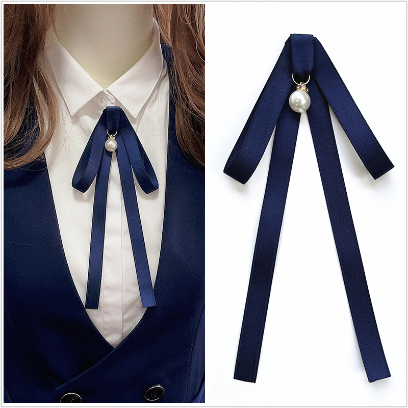 领结衬衣女新款蝴蝶结丝带咖啡色