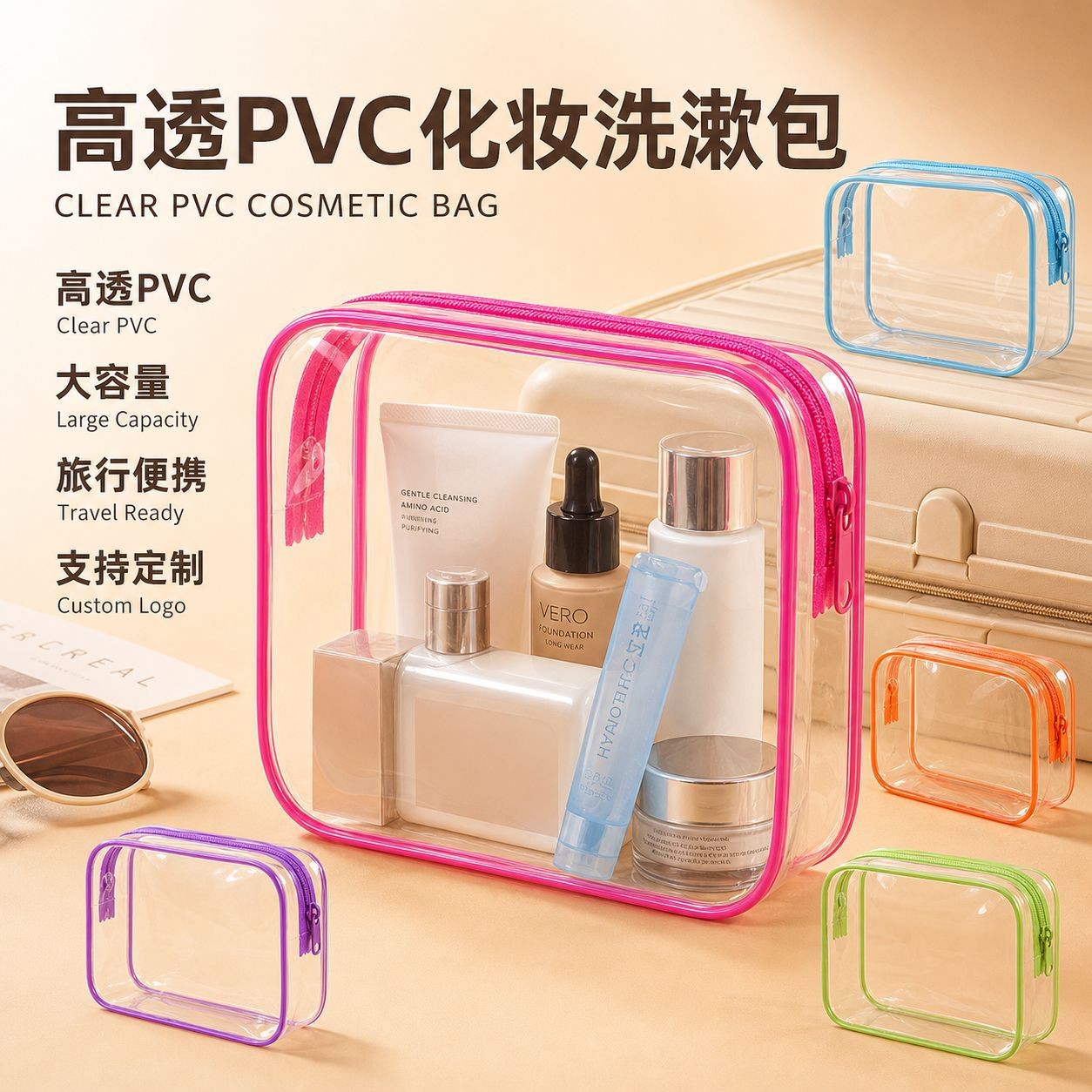 加厚PVC透明多功能浴室收纳包