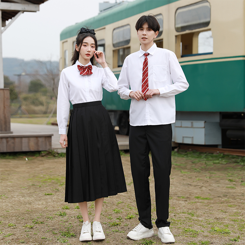 秋季女学院风初高中生毕业照班服合唱演出服运动会开幕式长裙套装