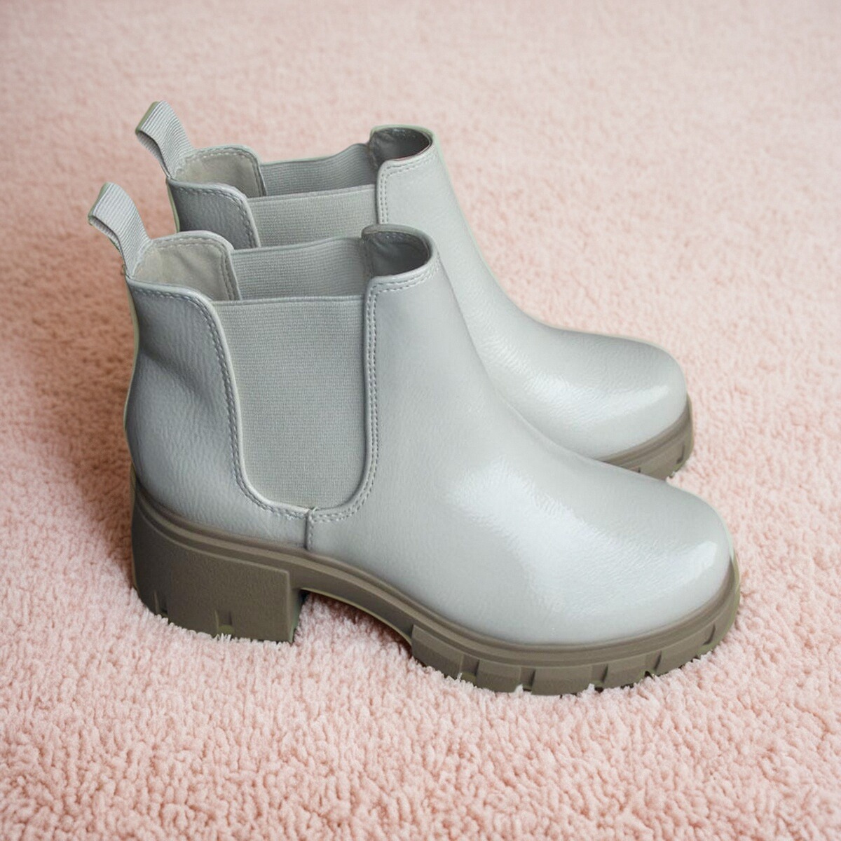 切尔西靴粗跟靴子潮奢布