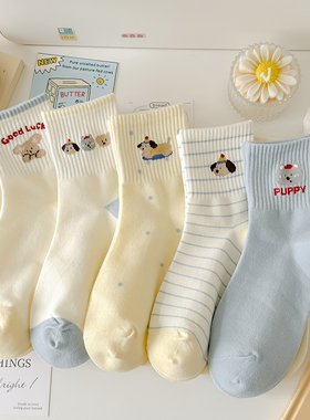 2025新款爆款袜子女春秋中筒袜棉袜韩版卡通动物可爱日系运动透气