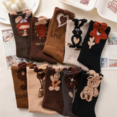 羽毛纱袜子女秋冬季 长筒袜棉袜韩版 百搭中筒袜网红超火ins潮长袜