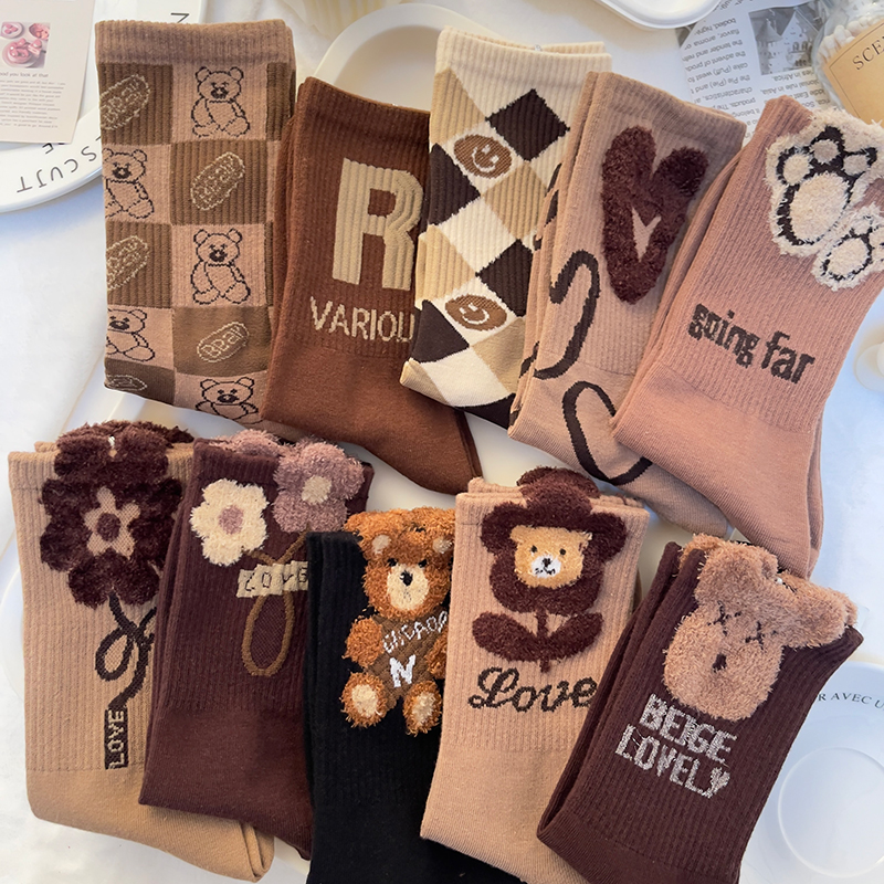 网红超火袜子女纯棉百搭长筒袜