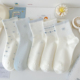 新款 浅蓝色蝴蝶结袜子女春秋中筒袜精梳棉韩版 ins潮秋季 白色运动