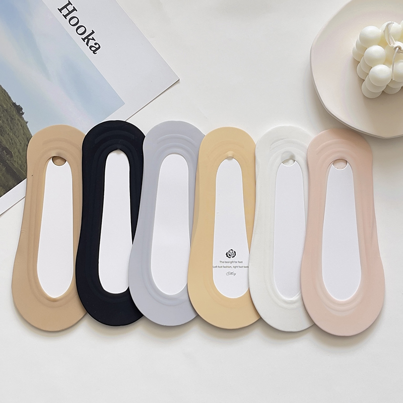 袜子女冰丝硅胶防滑纯色透气