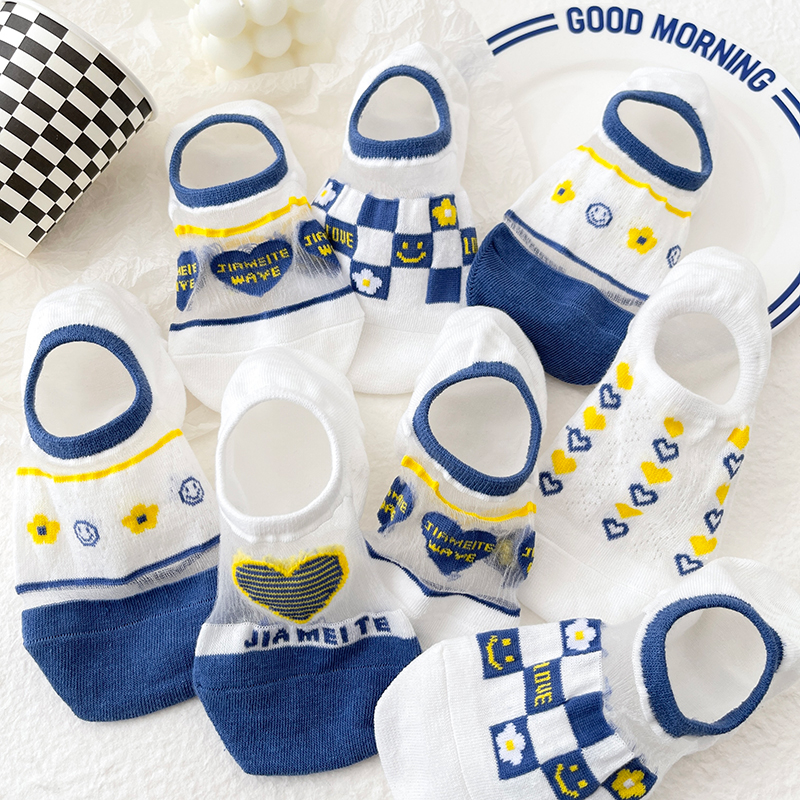 夏季女超薄透气水晶丝船袜隐形袜