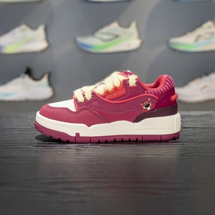 板鞋 李宁休闲鞋 AGCV384 MEGA草莓熊联名经典 BTC 女子2025新款 001