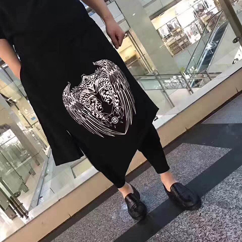 潮牌春季新款暗黑系舞台设计发型师专属欧美街头裙裤男潮流休闲裤