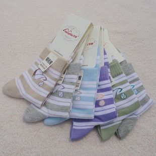 清仓处理纯棉薄款 条纹棒球袜中性大童袜子 短袜梦娜时尚