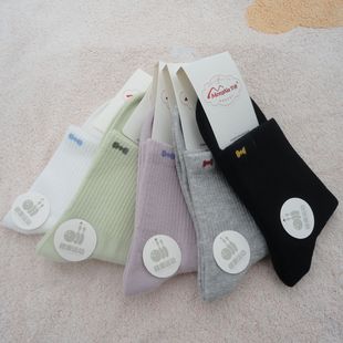 梦娜运动女棉袜时尚简约运动袜爬山休闲女袜吸汗防臭六双一组特价