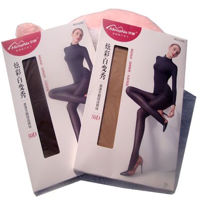 梦娜正品春秋款单加裆半透肉天鹅绒连裤袜50D80D打底裤