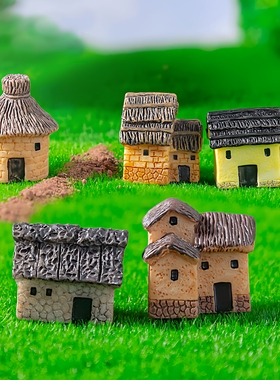 茅草屋小房子园艺造景diy