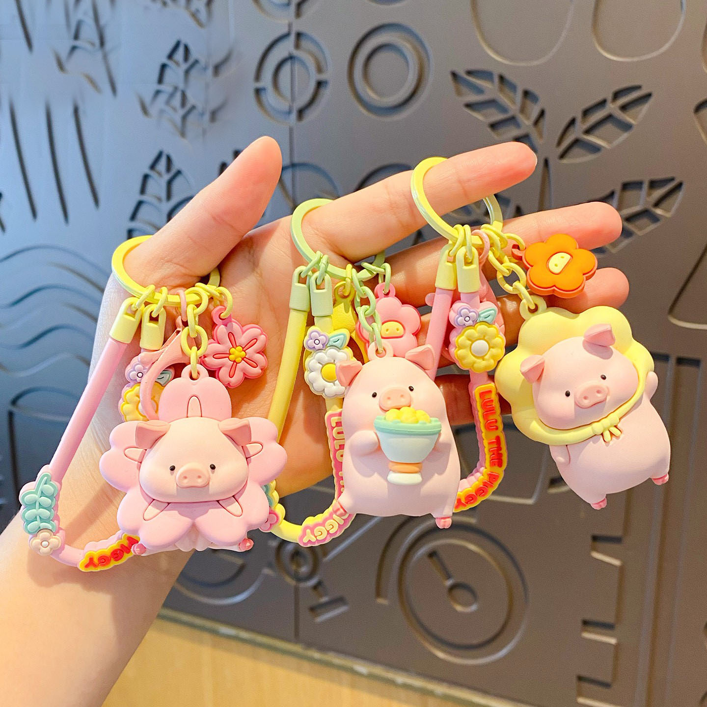 罐头小猪LULU猪钥匙扣女小马宝莉卡通玩偶情侣公仔钥匙链书包挂件