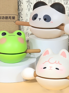 求签乌龟男女礼物可爱招财羊木鱼敲打儿童玩具解压摆件棒熊猫青蛙