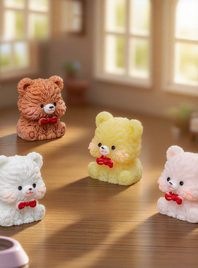 微景观情人节爱心泰迪熊公仔迷你生肖娃娃屋diy装饰配件桌面摆件