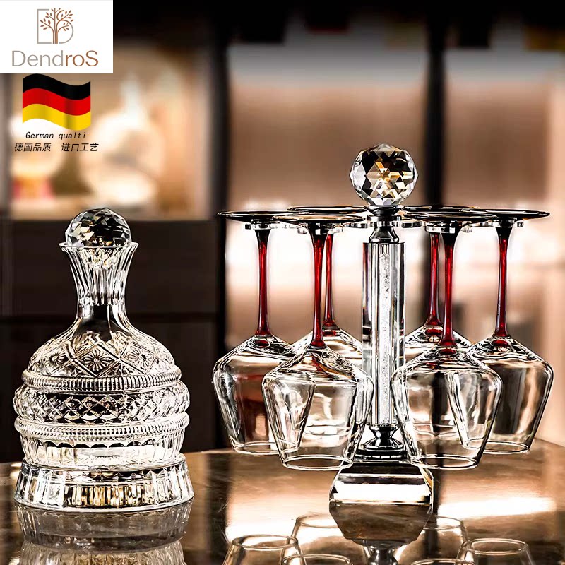德国轻奢红酒杯家用醒酒器套装高级水晶玻璃高脚杯葡萄酒酒具摆件