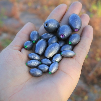 散装铅坠橄榄形塑芯足克重通心