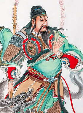 关圣帝夜读春秋桃园三结义国画