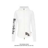 短款 外套秋季 美式 亿万少年BUFU哥特风显瘦针织衫 辣妹修身 连帽卫衣