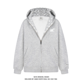 潮牌情侣款 连帽卫衣外套男女春秋季 拉链上衣宽松 印花开衫 BUFU美式