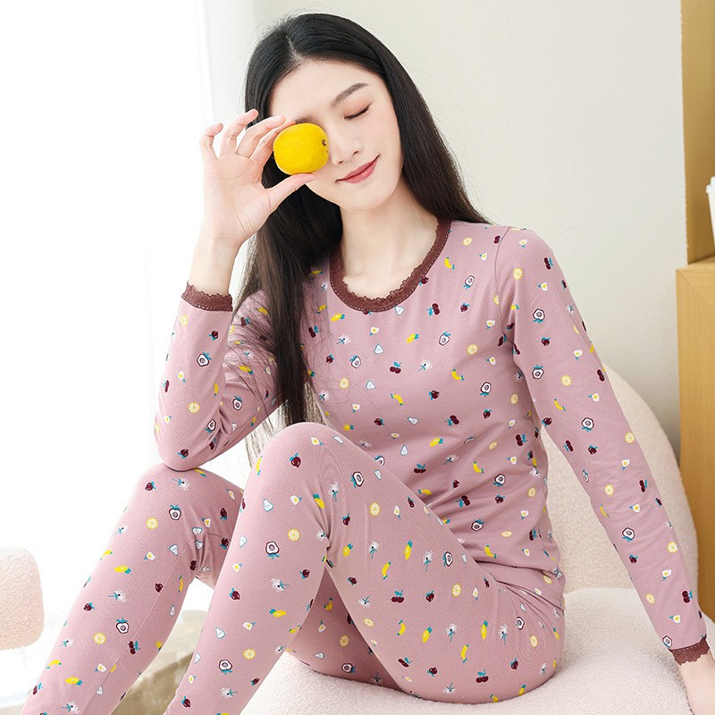 少女纯棉秋衣秋裤套装薄款秋冬内穿打底全棉棉毛衫学生保暖内衣女