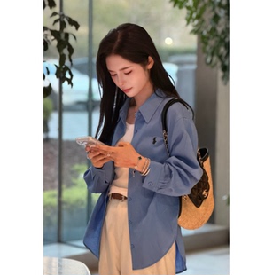 洋气舒适衬衫 百搭天丝亚麻衬衣2026新款 春季 5026 蓝调海风