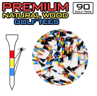 GEBBLO高尔夫球木tee 木质开球Tee球钉 带刻度高度不伤球杆 下场