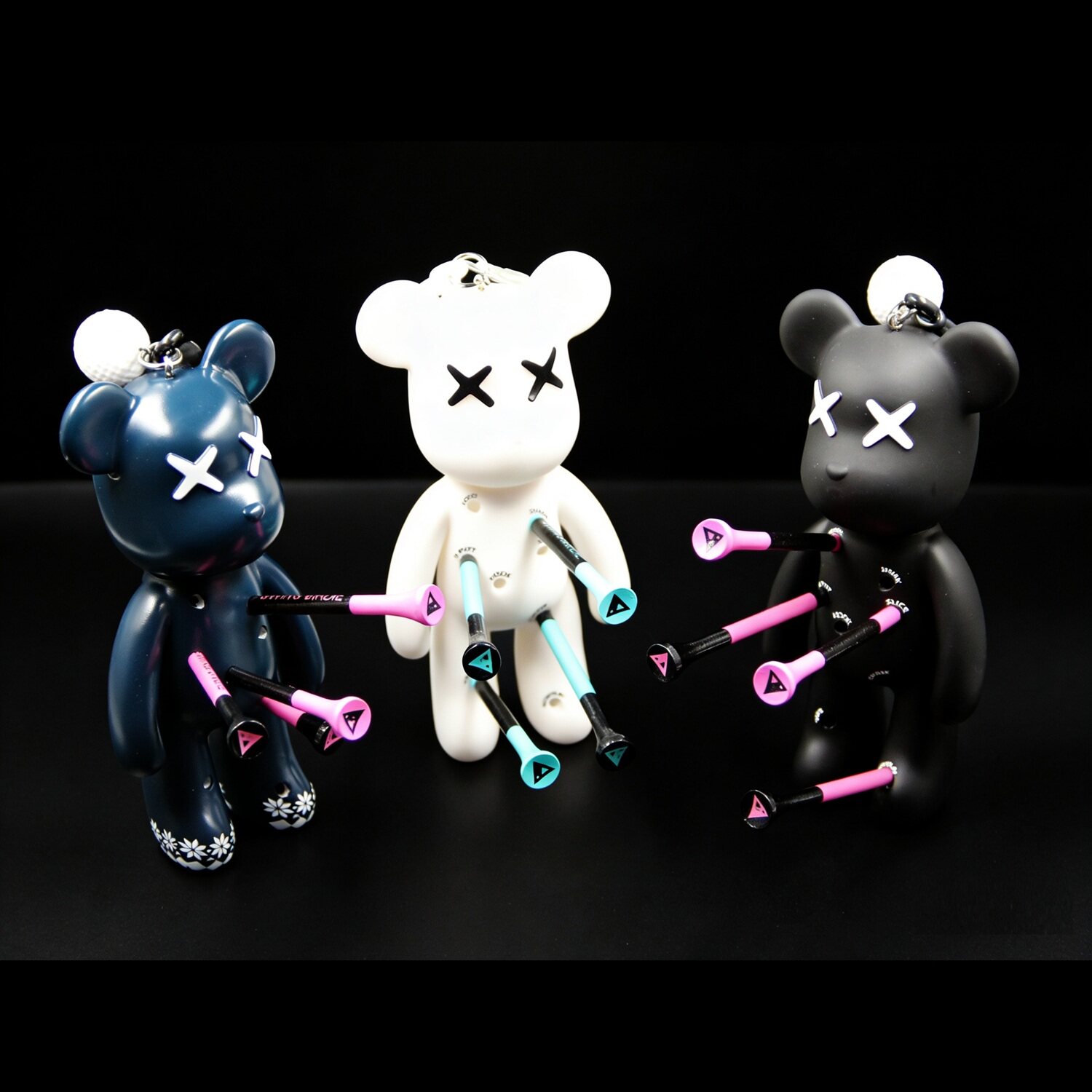 Xnells潮牌暴力熊高尔夫球tee收纳挂件 球包挂饰收纳配件下场必选