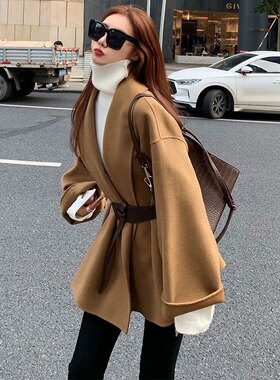 大码风衣外套女呢子大衣