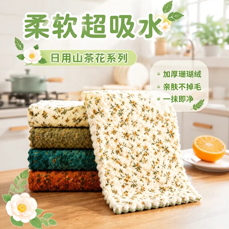 厨房洗碗珊瑚绒吸水去污抹布