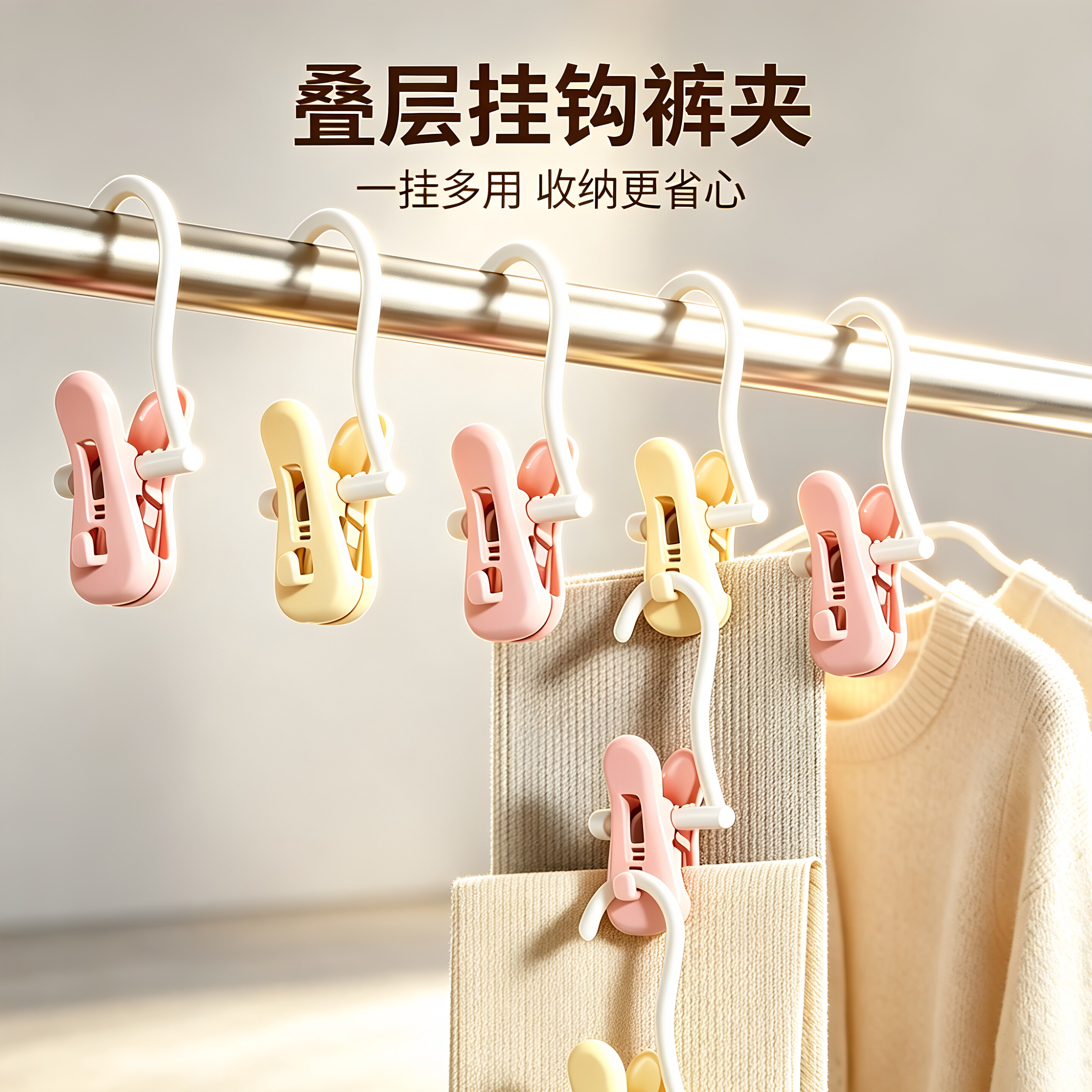 裤夹子家用无痕多功能带挂钩