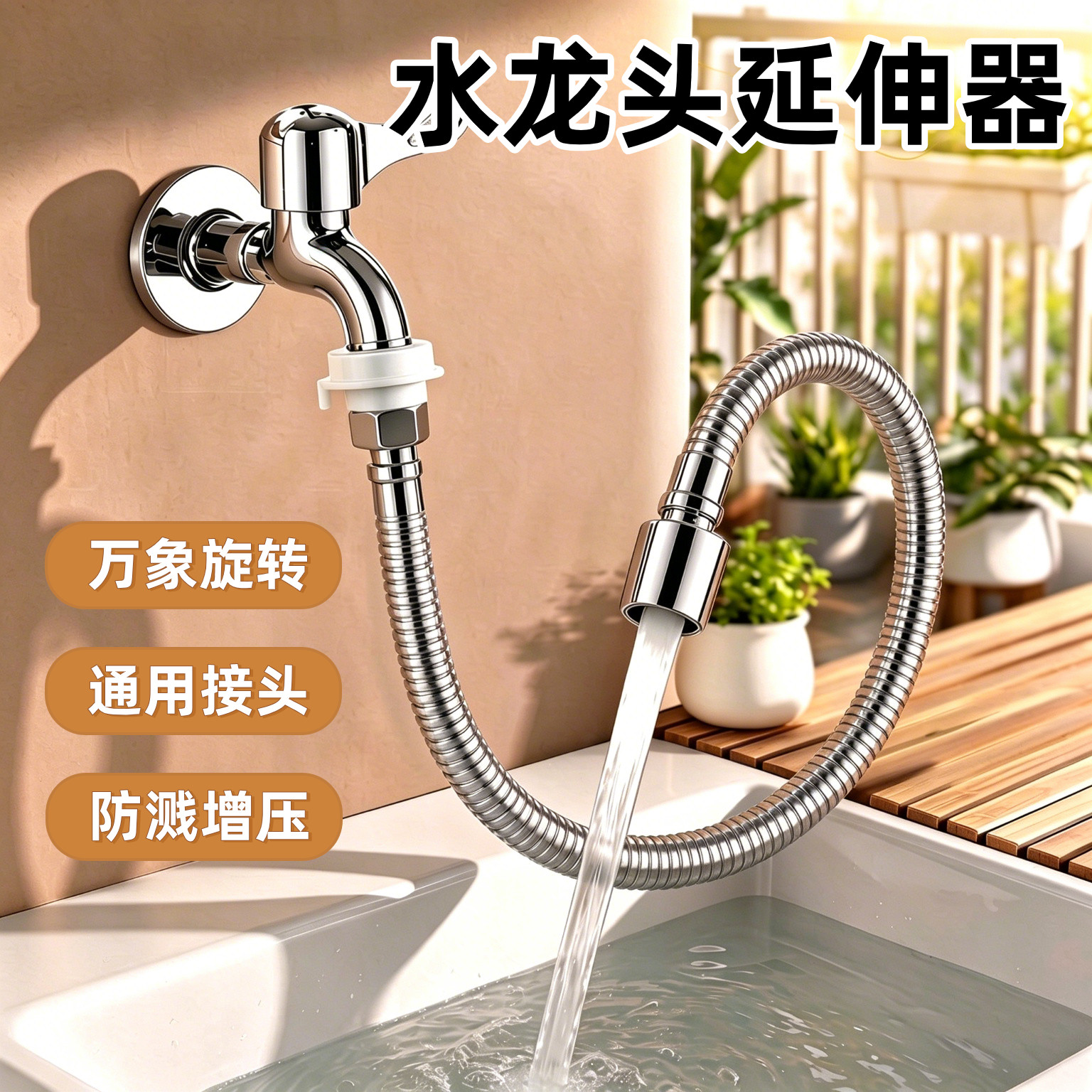 水龙头防溅增压万向延伸器