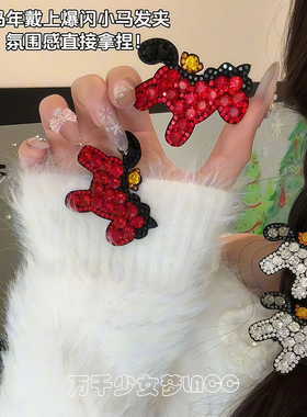高级感闪钻小马发夹女前额碎发刘海夹2026新款边夹侧边发卡头饰