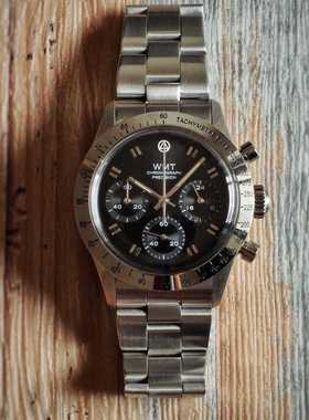 WMT Watch GP1-Prototype Series复古石英机芯手表黑三小针计时盘
