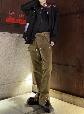 重磅之选 PK CargoPants订制重度水洗做旧纹路纽扣拉链高街工装裤