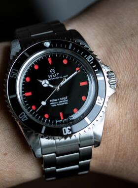 WMT Watch Royal Marine-MI6-B 007电影复古锯齿圈自动机械手表