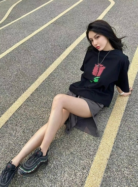 解构版型UNDERLINE夏日宽松高街双排扣纽扣抽绳水洗假两条短裤