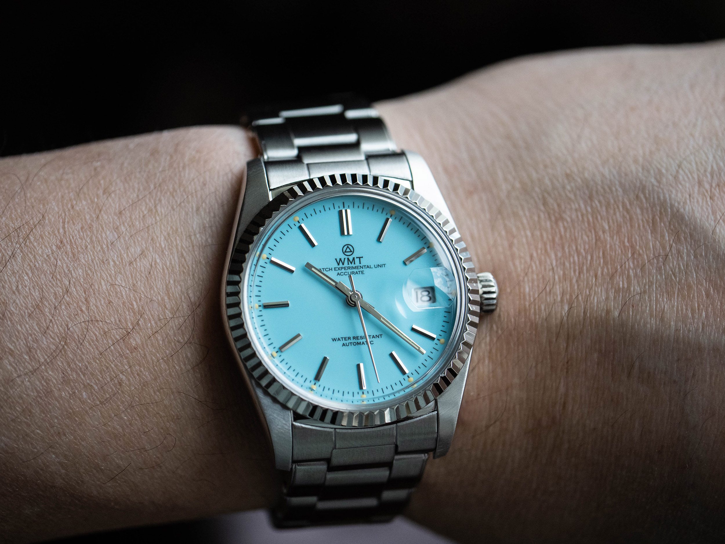 现货 wmt watch cabochon – glossy sky blue dial 机械手表腕表