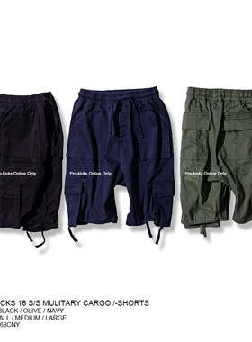 PK MILITARY PANTS裤脚抽绳多袋WTAPS高街工装运动裤短裤#陈冠希