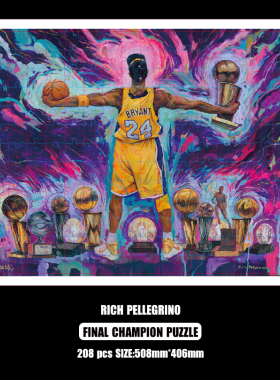 RIch Pellegrino 科比中国画作展览周边奖杯纪念加厚亚克力拼图