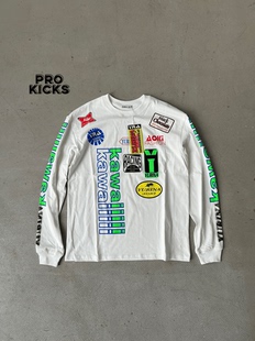 YURINA AOKI 24ss 荧光手绘水洗复古赛车防晒宽松潮流男女长袖T恤