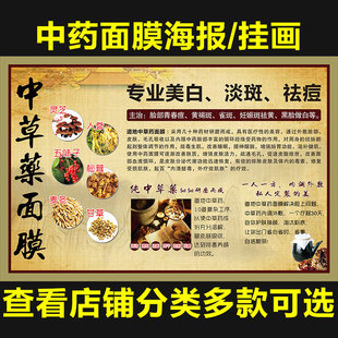 中医养生海报中药面膜宣传画挂画装饰画写真照片挂图广告定制906