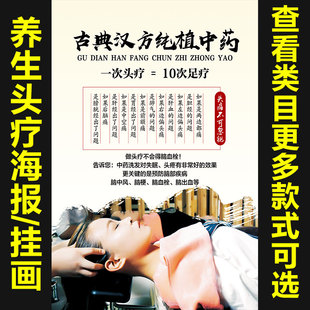 头疗头部护理美容院海报中医养生海报宣传画图片装饰画壁画956
