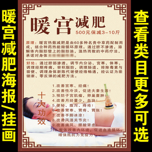 暖宫减肥中医养生装饰画身体保养海报挂女性子宫护理壁画1345