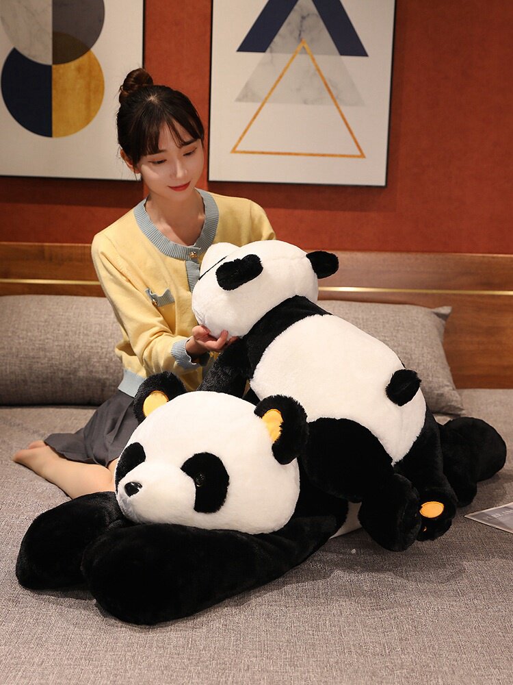 HUAHUA 잠자는 팬더 인형 잠자는 베개 다리 침대 소녀 인형 대형 소녀 플러시 장난감 인형